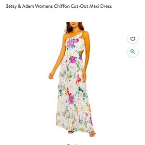 New Betsy & Adam Womens Chiffon Cut-Out Maxi Dress Size 12